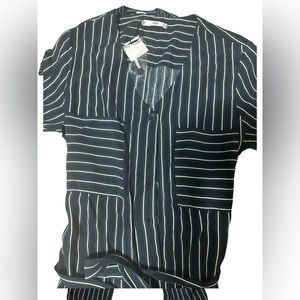 NWT MNG blue, green and white jumper!